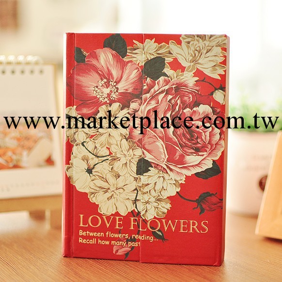 韓國文具批發 愛花草三折磁扣本 花草封面時尚筆記本 韓國筆記本工廠,批發,進口,代購