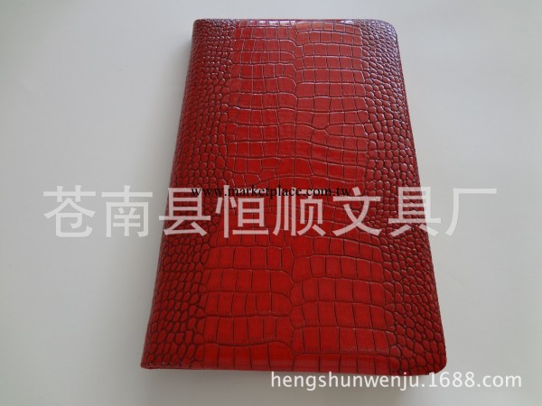 新款2014記事本 紅色高檔PU鱷魚紋記事本 軟皮記事本工廠,批發,進口,代購