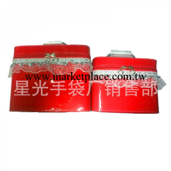 優質PU純色蕾絲花邊單層兩件套高檔化妝箱愛美的你一定能用上741工廠,批發,進口,代購