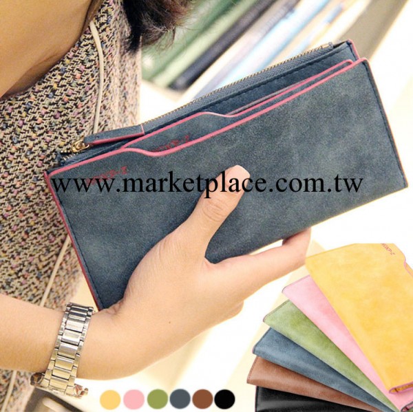 【夥拼】新款抽卡手拿錢包長款 拉鏈磨砂錢包 潮流女式錢包 批發工廠,批發,進口,代購