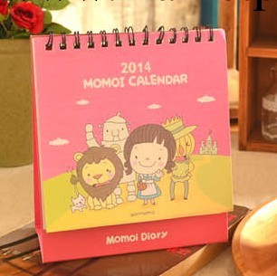 韓國momoi 可愛小女孩2014年臺歷 創意日程記事年歷日歷工廠,批發,進口,代購