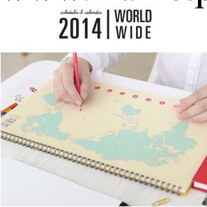 超大型多功能2014年臺歷 年歷 日歷 日程計劃 3色選工廠,批發,進口,代購