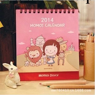 2014年新款 Momoi Calendar小可愛女孩記事臺歷|日歷|年歷工廠,批發,進口,代購
