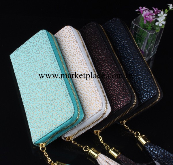 廠傢直銷新品黃金花紋單拉女士長款錢包 歐美女款錢包手拿包 批發工廠,批發,進口,代購