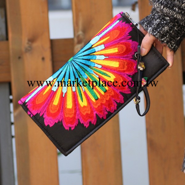 2013雲南批發民族包繡花包彩虹色手拿包長款錢夾特價復古新款SX10工廠,批發,進口,代購