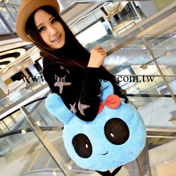 2013新款毛絨單肩斜跨手提女包批發可愛卡通兔子女包 蝴蝶結包工廠,批發,進口,代購