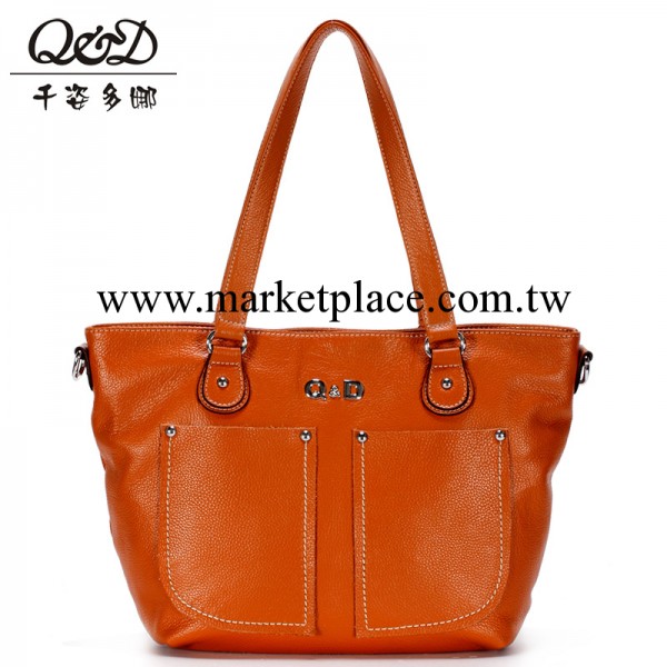 千姿多娜2013春夏潮包牛仔風格韓版新款牛皮女包真皮手提包單肩包工廠,批發,進口,代購