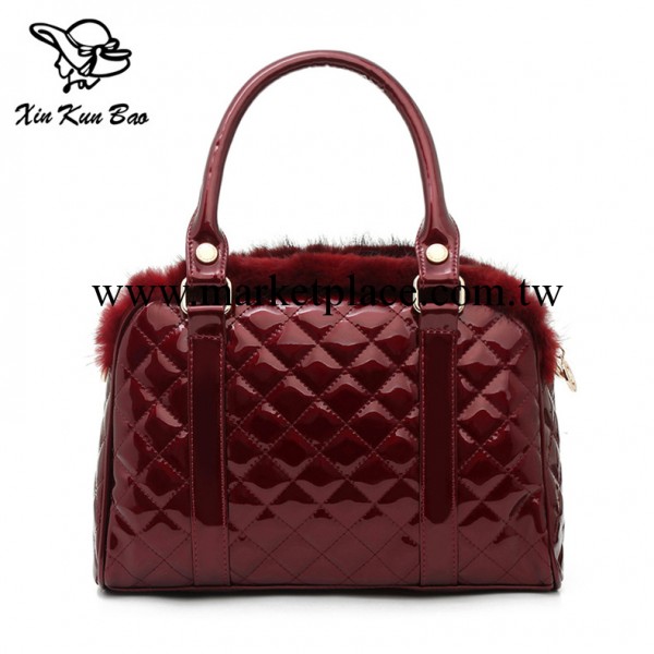 年終大促 菱格女包包漆皮斜跨手提晚宴包新娘包PU女包新款包郵工廠,批發,進口,代購