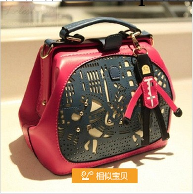 廠傢直銷2013新款女包 卡通三色鏤空定型手提包 女士定型手提包工廠,批發,進口,代購