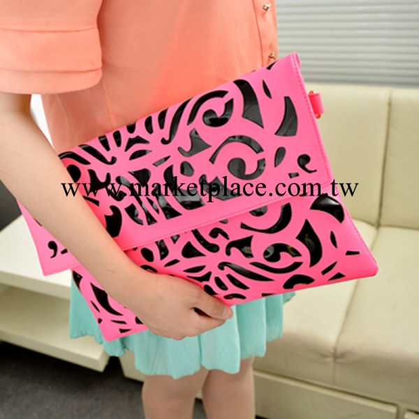 2013新款韓版時尚熒光色鏤空信封包包糖果色手拿包單肩斜跨包女包工廠,批發,進口,代購