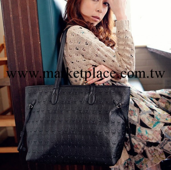 免費加盟代理批發2013春新款單肩手提包骷髏頭韓版潮女旅行大包包工廠,批發,進口,代購