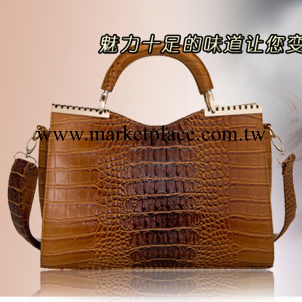 2013新款品牌女包批發 時尚清新單肩手提斜挎包鱷魚紋大包包B213工廠,批發,進口,代購