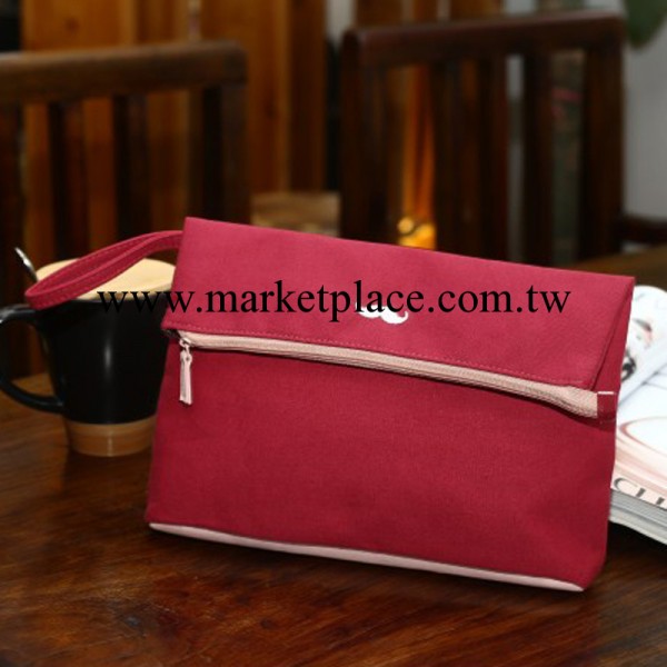 哈默hamor 創意清新折疊手拿帆佈包 胡子潮女包包批發3色工廠,批發,進口,代購