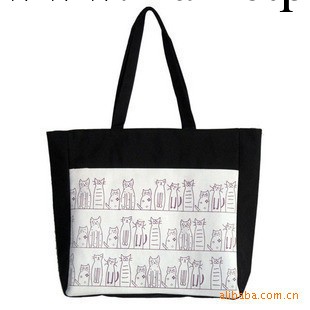 批發帆佈女包 單肩手提女包 好多貓咪帆佈包 環保包 一個起批工廠,批發,進口,代購