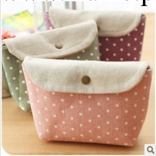 A149   韓國可愛ZAKKA化妝包 多功能波點 零錢包 收納包 手拿包工廠,批發,進口,代購