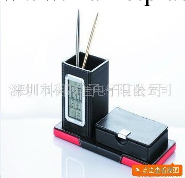 高檔皮質筆筒.萬年歷筆筒.多功能筆筒萬年歷.帶名片盒 創意筆筒工廠,批發,進口,代購