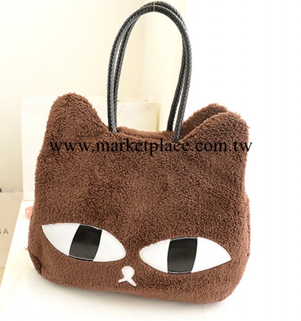廠傢直銷2013新款冬季大臉貓卡通個性毛毛包單肩女包毛絨包潮批發工廠,批發,進口,代購