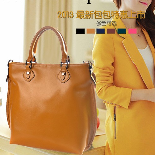 蘑菇街新款優雅OL風簡潔真皮女包 單肩手提包 女士皮包廣州批發工廠,批發,進口,代購