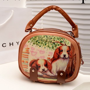 新款韓版女包單肩斜跨復古圓形包包時尚流行印花公主夏季熱銷小包工廠,批發,進口,代購