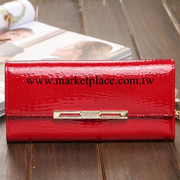 爆款真皮錢包女長款鱷魚紋牛皮手拿包歐美大容量長款卡片包8p6A工廠,批發,進口,代購