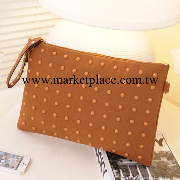 秋冬大牌磨砂手拿包 可愛彩釘淑女名媛手拿包單肩斜跨多用包小包工廠,批發,進口,代購