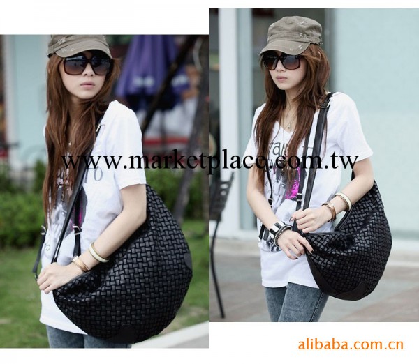 2011廠傢直銷編織女包 半月型編織風單肩女包 多款色工廠,批發,進口,代購