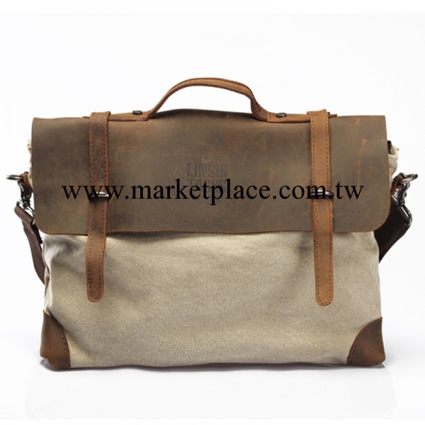 爆款休閒手提公文男包斜跨帆佈包復古郵差包男士單肩包廠傢批發工廠,批發,進口,代購