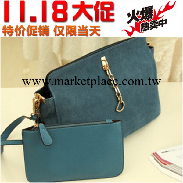 新款歐美潮流時尚磨砂廣州真皮女包女士手提單肩斜跨鏈條包包批發工廠,批發,進口,代購