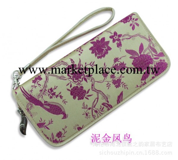 廠傢特供中國風錢包絲綢織錦緞包包女士錢包長款可手提工廠,批發,進口,代購