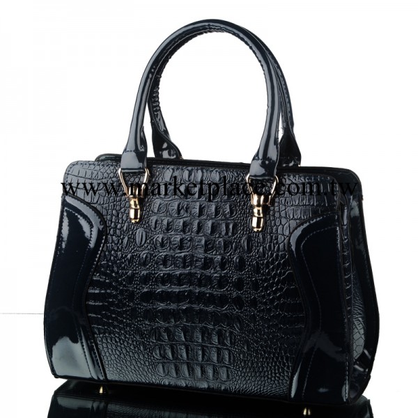 2013秋冬新款 歐美時尚漆皮鱷魚紋女包笑臉包定型手提包 廠傢直銷工廠,批發,進口,代購