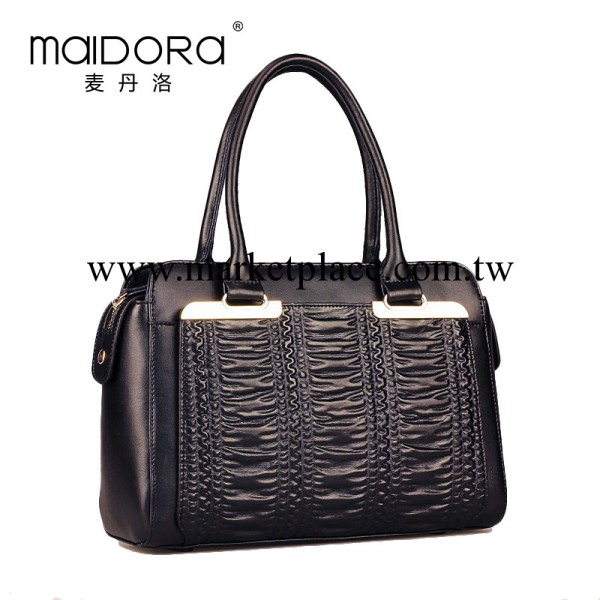 Maidora麥丹洛 真牛皮壓花波浪紋女包廣州女包工廠拉鏈手提單肩包工廠,批發,進口,代購