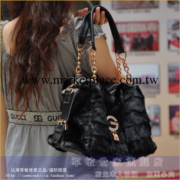 軍敏世傢 新款水貂包 裘皮包包 皮草手提包 水貂皮加牛皮時尚四工廠,批發,進口,代購