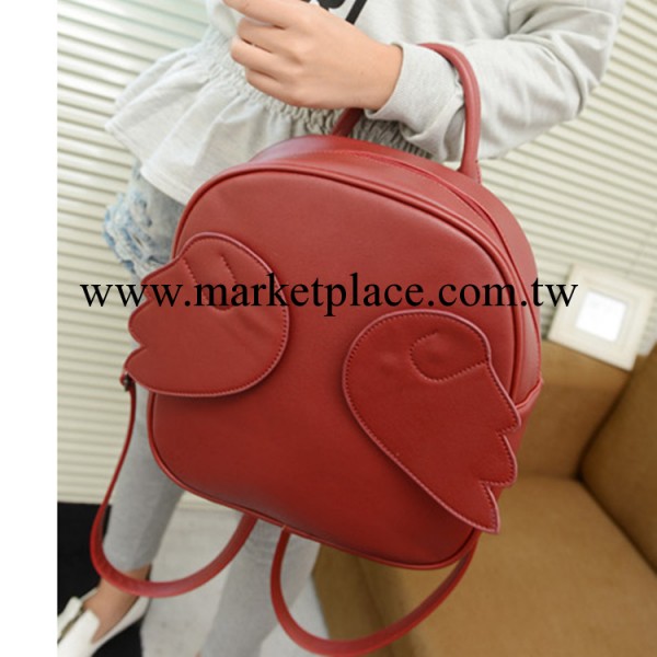 秋冬新款PU雙肩女包時尚卡通翅膀手提包簡約小板雙背包廠傢批發工廠,批發,進口,代購