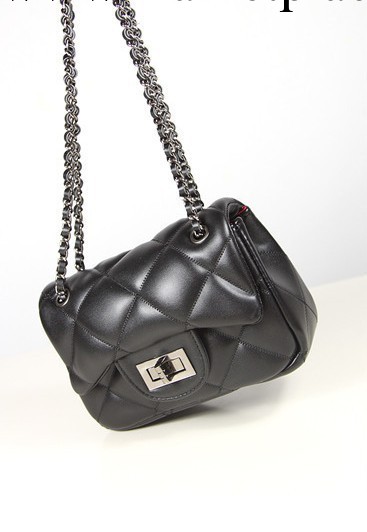 高端！歐美小香風菱格鏈條包單肩斜挎包氣質女包潮迷你小包包黑色工廠,批發,進口,代購