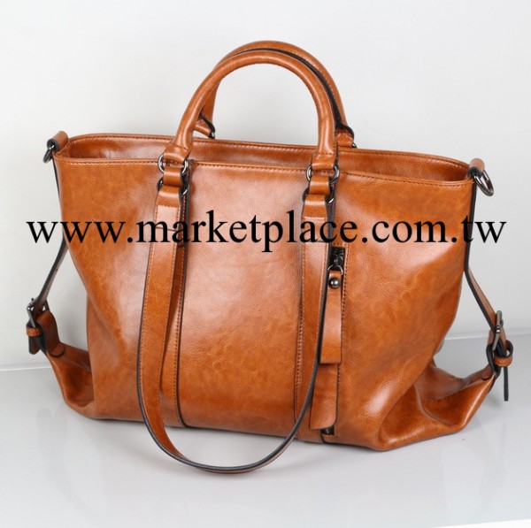 淘寶熱賣 新款歐美街拍復古包 油蠟牛皮通勤包機車包單肩手提包工廠,批發,進口,代購