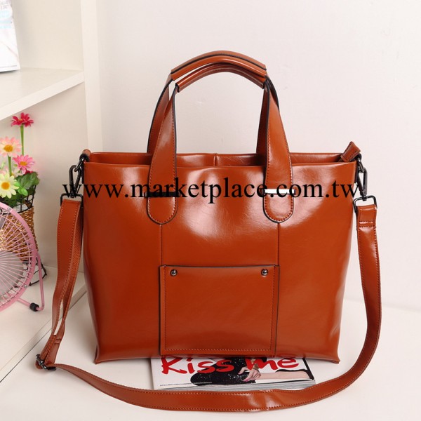秋冬新款油蠟牛皮上班包單肩斜跨手提簡約時尚休閒ol通勤真皮女包工廠,批發,進口,代購