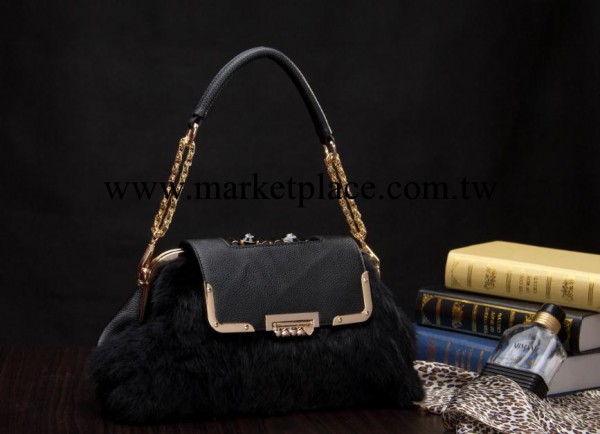 浩包包新款兔毛PU時尚框架包夾子女包 斜挎/手提多用女包工廠,批發,進口,代購