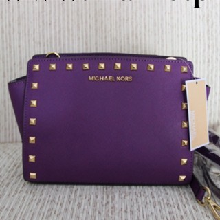 MK Selma michael kors 十字紋牛皮斜跨包 MK鉚釘笑臉包耳朵包工廠,批發,進口,代購