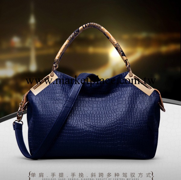 批發秋冬新款女包 2013歐美大牌鱷魚紋復古手提包單肩斜挎包Y081工廠,批發,進口,代購