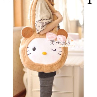 餅幹曲奇凱蒂貓蝴蝶結毛絨單肩包手拎包工廠,批發,進口,代購