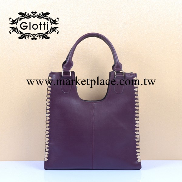 glotti 歐美大牌復古鉚釘單肩女包 潮女手提包牛皮真皮女包包原創工廠,批發,進口,代購
