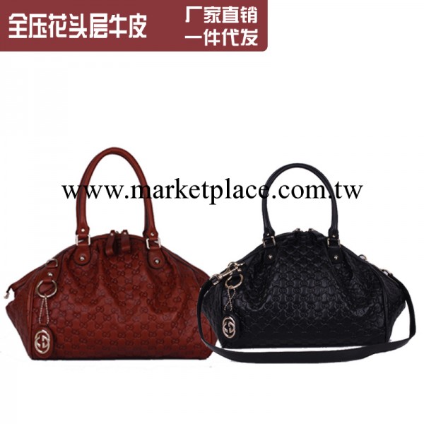 2013新款熱銷女士包全真皮牛皮壓花手提斜挎包餃子包223974工廠,批發,進口,代購