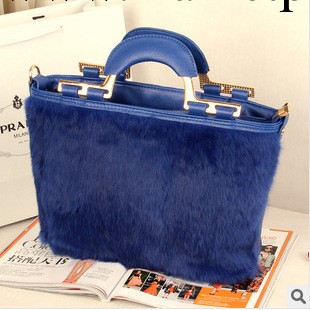 2013秋冬新款女包歐美真兔毛皮草手提包單肩斜跨包簡約復古潮包工廠,批發,進口,代購