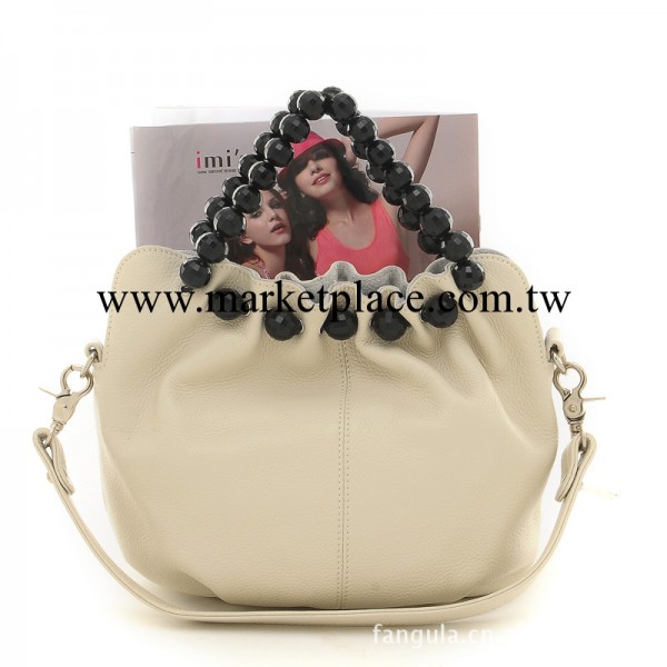 正品女包包2013新款春特價韓版真皮牛皮串珠手提單肩包工廠,批發,進口,代購