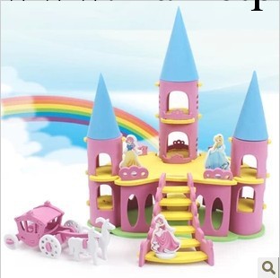 EVA泡沫拼插模型公主城堡兒童玩具公主城堡立體積木拼圖T004829批發・進口・工廠・代買・代購