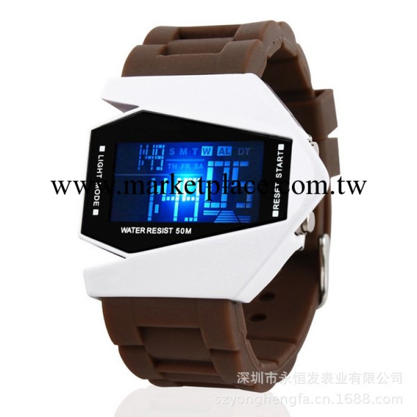 深圳廠傢批發創意時尚飛機個性手錶 LED表新款多功能電子表帶鬧鐘工廠,批發,進口,代購