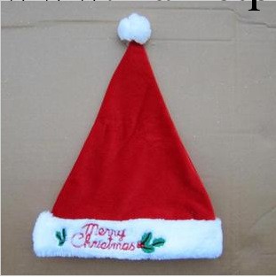 聖誕用品/聖誕節裝飾/高檔植絨繡花聖誕帽子/毛邊聖誕帽（加厚）批發・進口・工廠・代買・代購