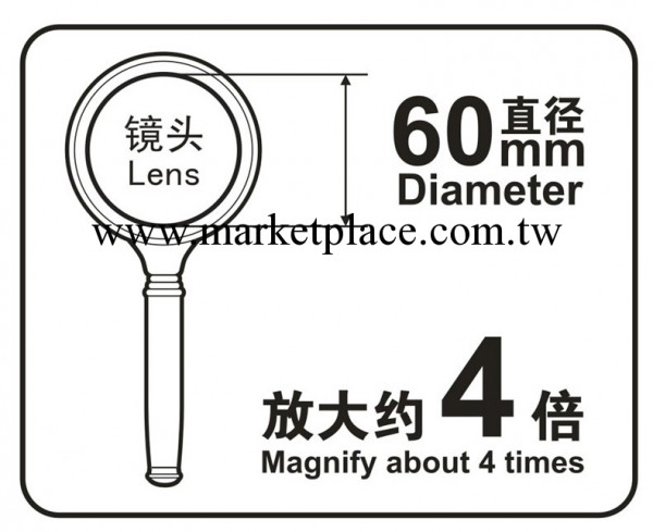 得力9096 金屬放大鏡全銅邊 精致紅木手柄4倍效果60mm工廠,批發,進口,代購