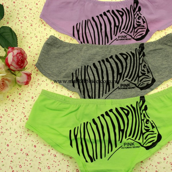 淘寶爆款維多利亞的秘密PINK系列斑馬紋印花女式內褲工廠,批發,進口,代購