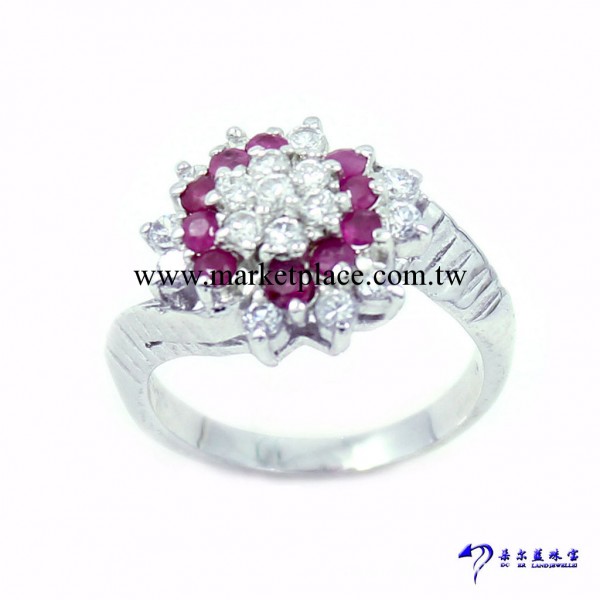 寶石批發  維多利亞秘密 925銀鍍白金天然紅寶石戒指工廠,批發,進口,代購